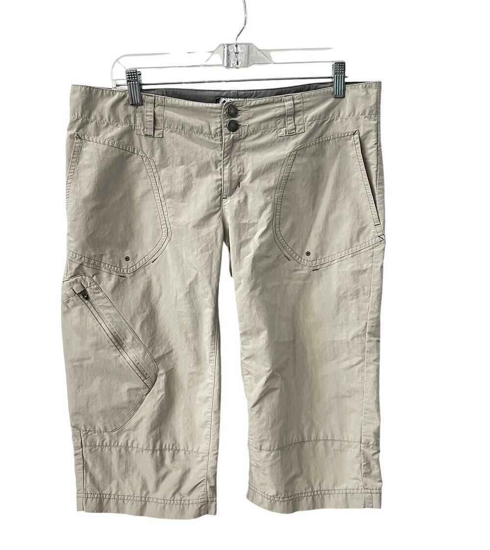 Columbia Titanium Capri Pants Sportswear Women's Sz 12 Khaki Tan Bermuda Shorts
